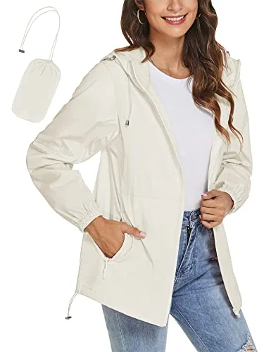 Foldable Windbreaker Rain Jacket Jacket In A Bag with Zipper Pockets Light