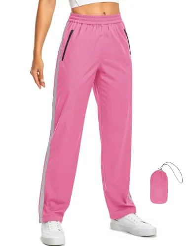 Windproof Rain Pants Lightweight Waterproof Hiking Pant Hot Pink